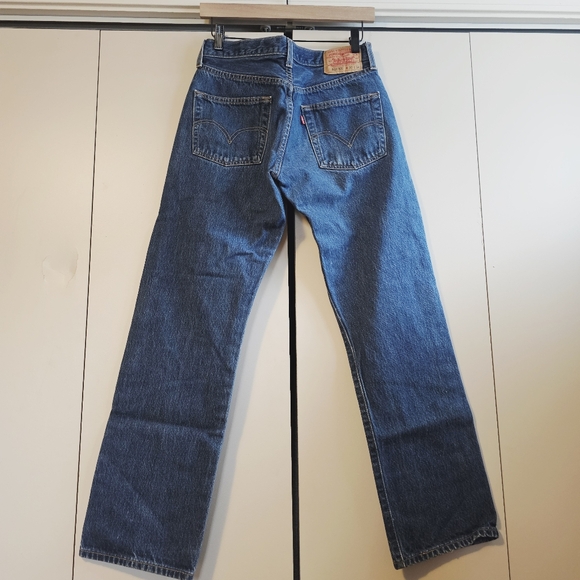Levis | 501XX Mens Dark Wash 100% Cotton Denim Straight Leg Jeans Size 30 - Picture 2 of 10